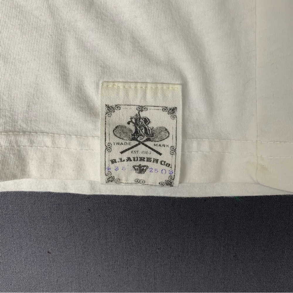 Ralph Lauren Sports Equipment MCM LXVII Ringer T-Shirt Size Large White Men’s - Picture 5 of 7
